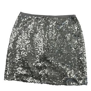 J Crew , size 8, never worn, Silver Sequin Mini Skirt - Sparkling Party Skirt